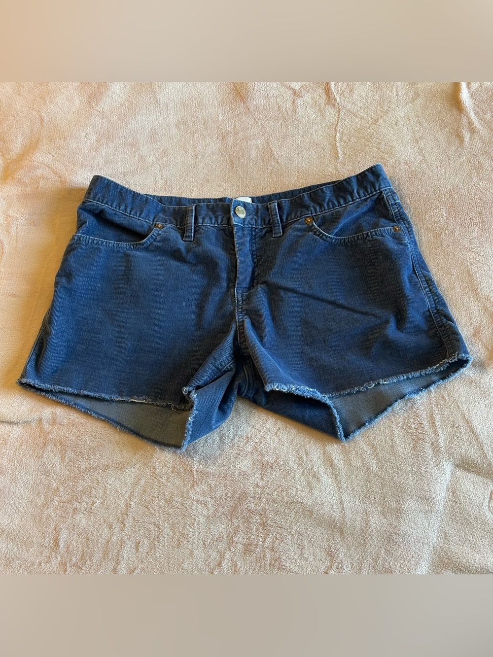 Gap blue corduroy cut off shorts size 8 summer casual